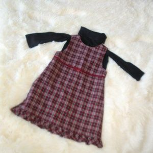 Gymboree Red Plaid Dress Holiday School Black Top